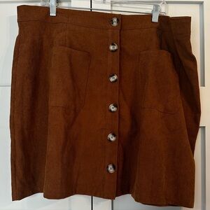 SHEIN Carmel Corduroy mini skirt Size 3X